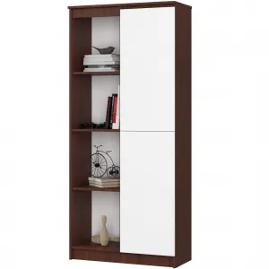 Ak furniture Regál Rexa 80 cm 1 skrinka a 4 police wenge/biela