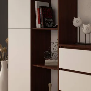 Ak furniture Regál Rexa 80 cm 1 skrinka a 4 police wenge/biela