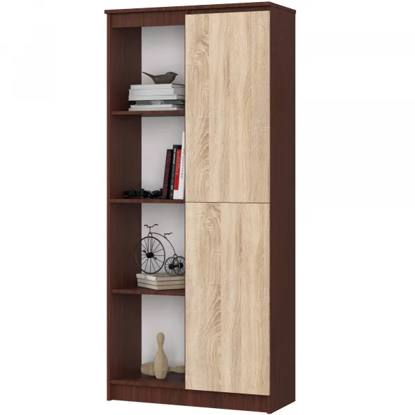 Ak furniture Regál Rexa 80 cm 1 skrinka a 4 police wenge/sonoma