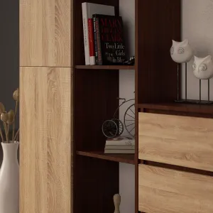 Ak furniture Regál Rexa 80 cm 1 skrinka a 4 police wenge/sonoma