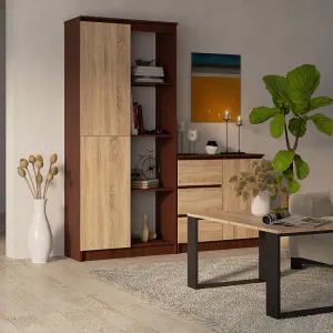 Ak furniture Regál Rexa 80 cm 1 skrinka a 4 police wenge/sonoma
