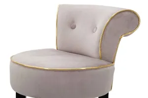 Mauro Ferretti Sametová barová židle Luxy šedá