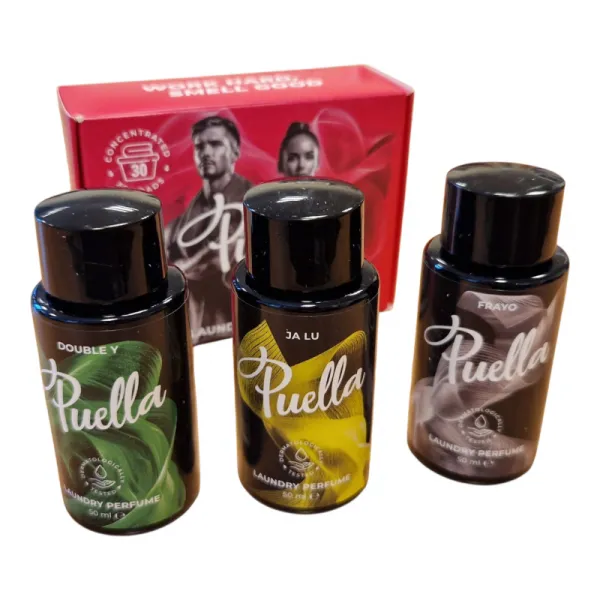 Set parfumov na pranie PUELLA Double Y Jalu Frayo laundry scent fragrance Set 3 x 50 ml