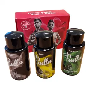 Set parfumov na pranie PUELLA Double Y Jalu Frayo laundry scent fragrance Set 3 x 50 ml