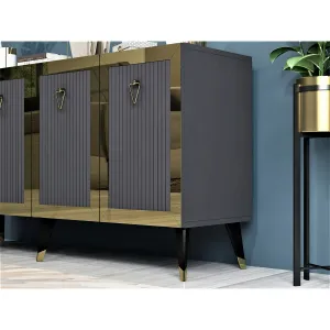 Konzolový stolík Bare - Anthracite, Gold