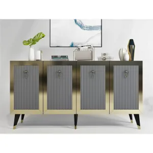 Konzolový stolík Bare - Anthracite, Gold