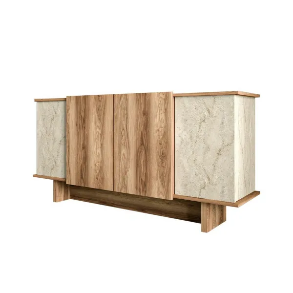 Konzolový stolík Diana - Travertine, Walnut