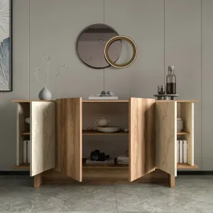 Konzolový stolík Diana - Travertine, Walnut