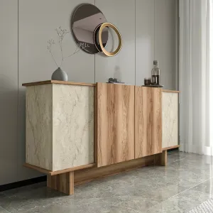 Konzolový stolík Diana - Travertine, Walnut
