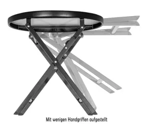 Odkladací stolík so sklenenou doskou, sivý mramor, Ø 45 cm