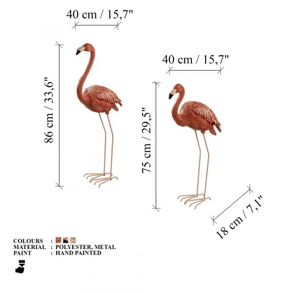 Decorative Garden Object Set (2 Pieces) Flamingo