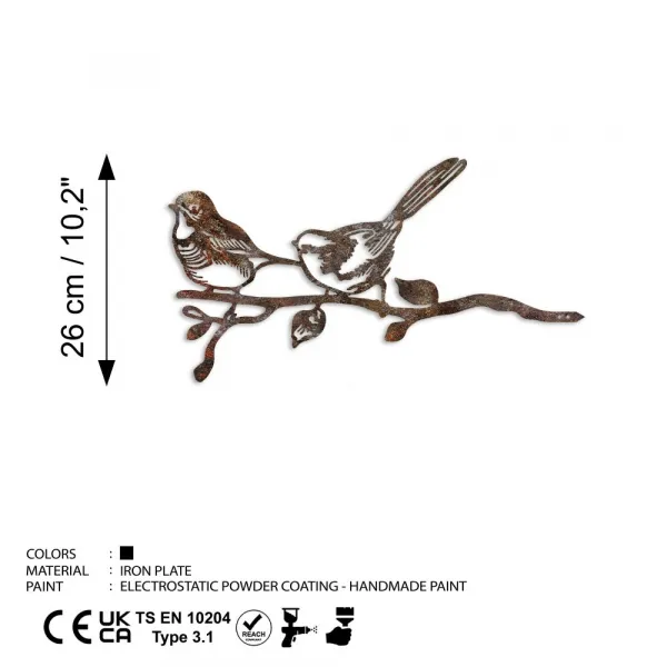 Záhradná dekorácia Bird On The Branch 04 - Brown