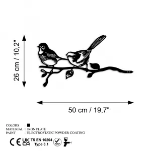 Záhradná dekorácia Bird On The Branch 04 - Black