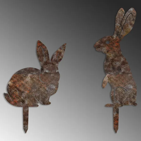 Decorative Garden Object Set (2 Pieces) Rabbits -A 01
