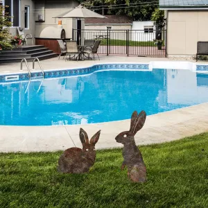 Decorative Garden Object Set (2 Pieces) Rabbits -A 01