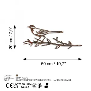 Záhradná dekorácia Bird On The Branch 05 - Brown