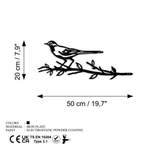 Záhradná dekorácia Bird On The Branch 05 - Black