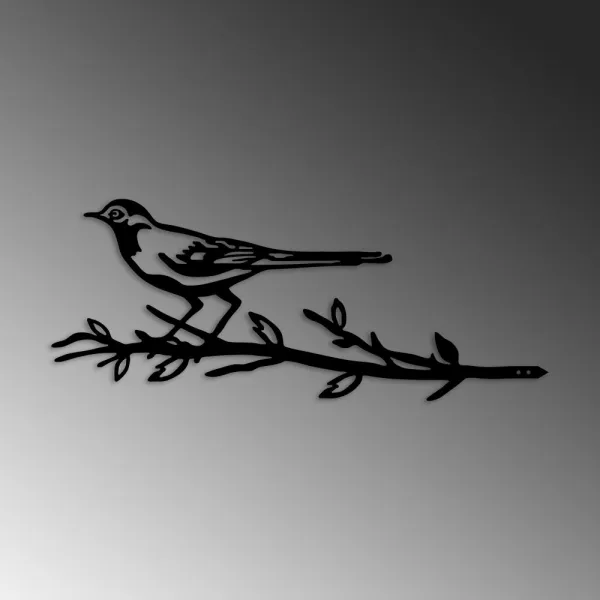 Záhradná dekorácia Bird On The Branch 05 - Black