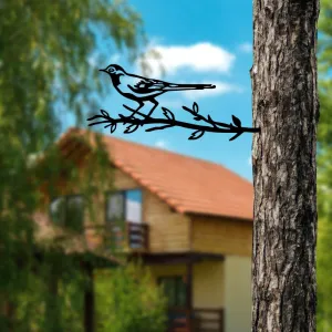 Záhradná dekorácia Bird On The Branch 05 - Black