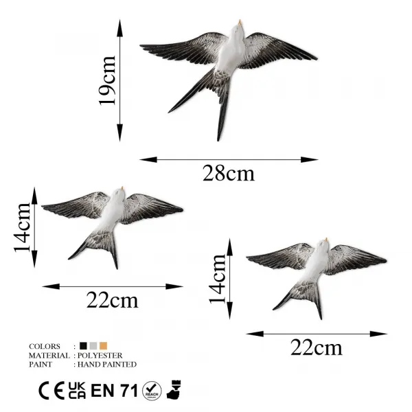 Dekoratívny doplnok na stenu Flying Swallow - 2