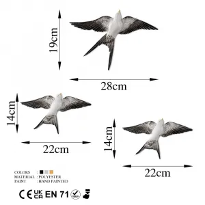 Dekoratívny doplnok na stenu Flying Swallow - 2