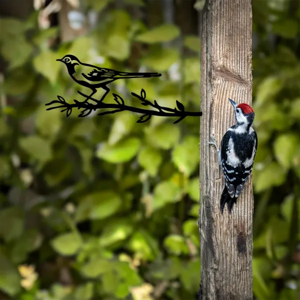 Záhradná dekorácia Bird On The Branch 05 - Black