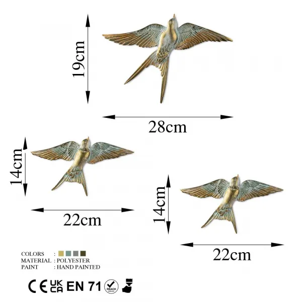 Dekoratívny doplnok na stenu Flying Swallow - 1