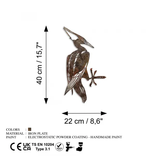Záhradná dekorácia Bird On The Branch 10 - Brown