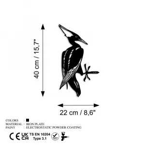 Záhradná dekorácia Bird On The Branch 10 - Black
