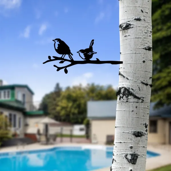 Záhradná dekorácia Bird On The Branch 03 - Black