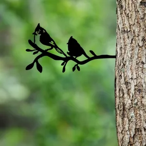 Záhradná dekorácia Bird On The Branch 07 - Black