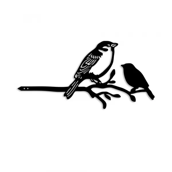 Záhradná dekorácia Bird On The Branch 02 - Black
