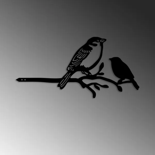 Záhradná dekorácia Bird On The Branch 02 - Black
