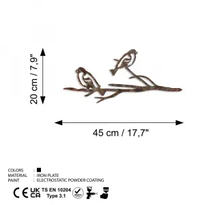 Záhradná dekorácia Bird On The Branch 08 - Brown