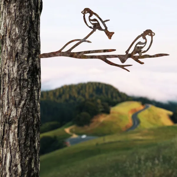 Záhradná dekorácia Bird On The Branch 08 - Brown