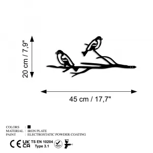 Záhradná dekorácia Bird On The Branch 08 - Black