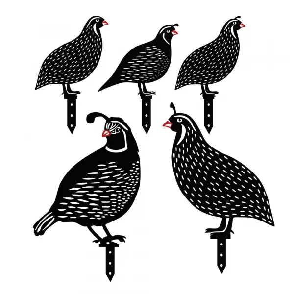 Súprava dekoratívnych kovových doplnkov do záhrady Quails