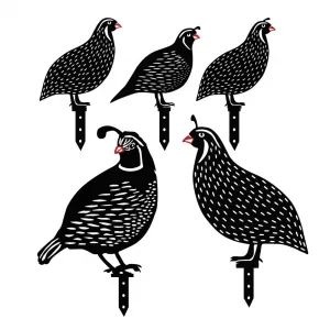 Súprava dekoratívnych kovových doplnkov do záhrady Quails
