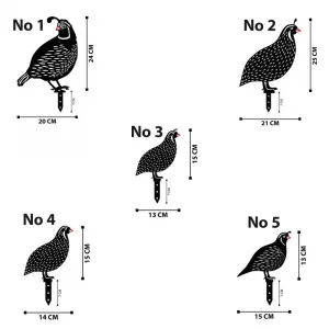 Súprava dekoratívnych kovových doplnkov do záhrady Quails