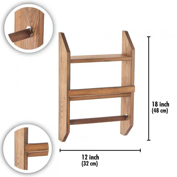 Wooden Shelf Spice Rack & Towel Hanger