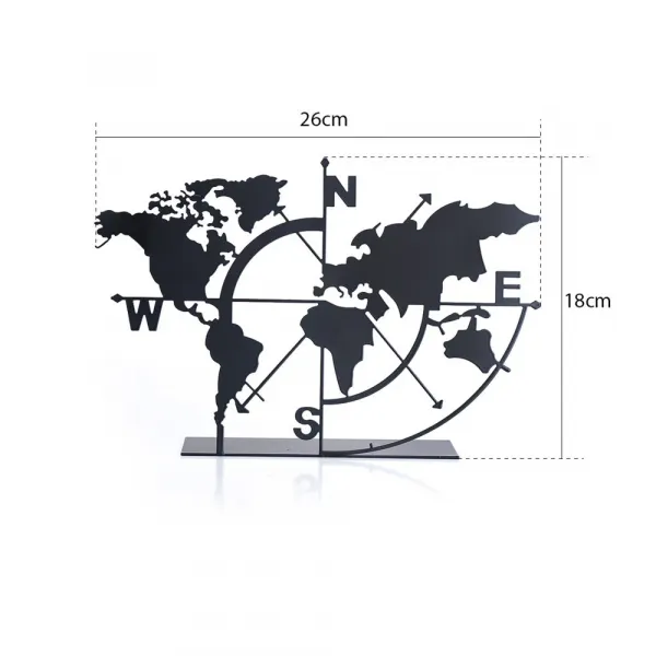Dekoratívny predmet Worl Map - Black