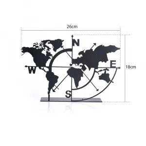 Dekoratívny predmet Worl Map - Black
