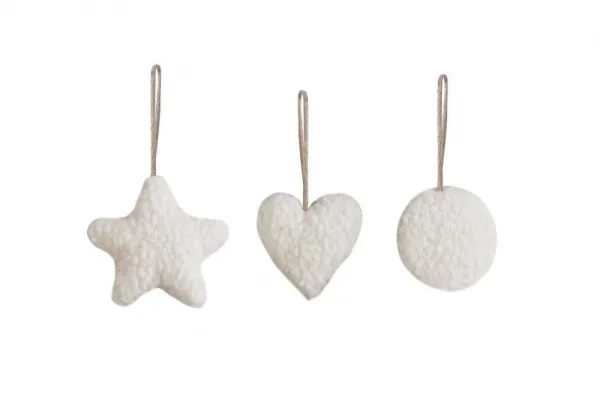 Christmas Ornament 3 Lu Set - White