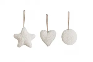 Christmas Ornament 3 Lu Set - White
