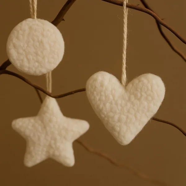 Christmas Ornament 3 Lu Set - White