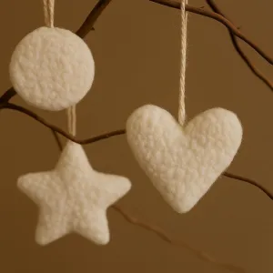 Christmas Ornament 3 Lu Set - White