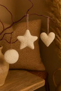 Christmas Ornament 3 Lu Set - White