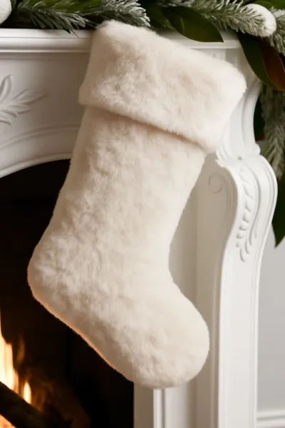 Christmas Stocking Pelush - White
