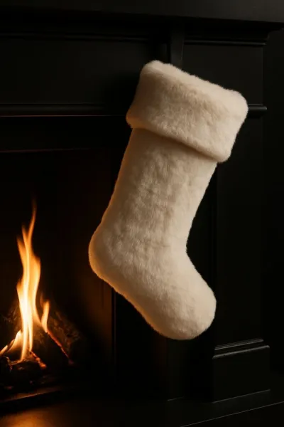 Christmas Stocking Pelush - White