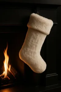 Christmas Stocking Pelush - White